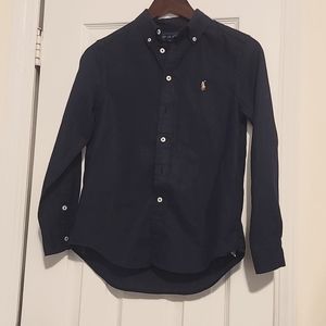 Ralph Lauren boys cotton/linen navy shirt size M (10-12) like new